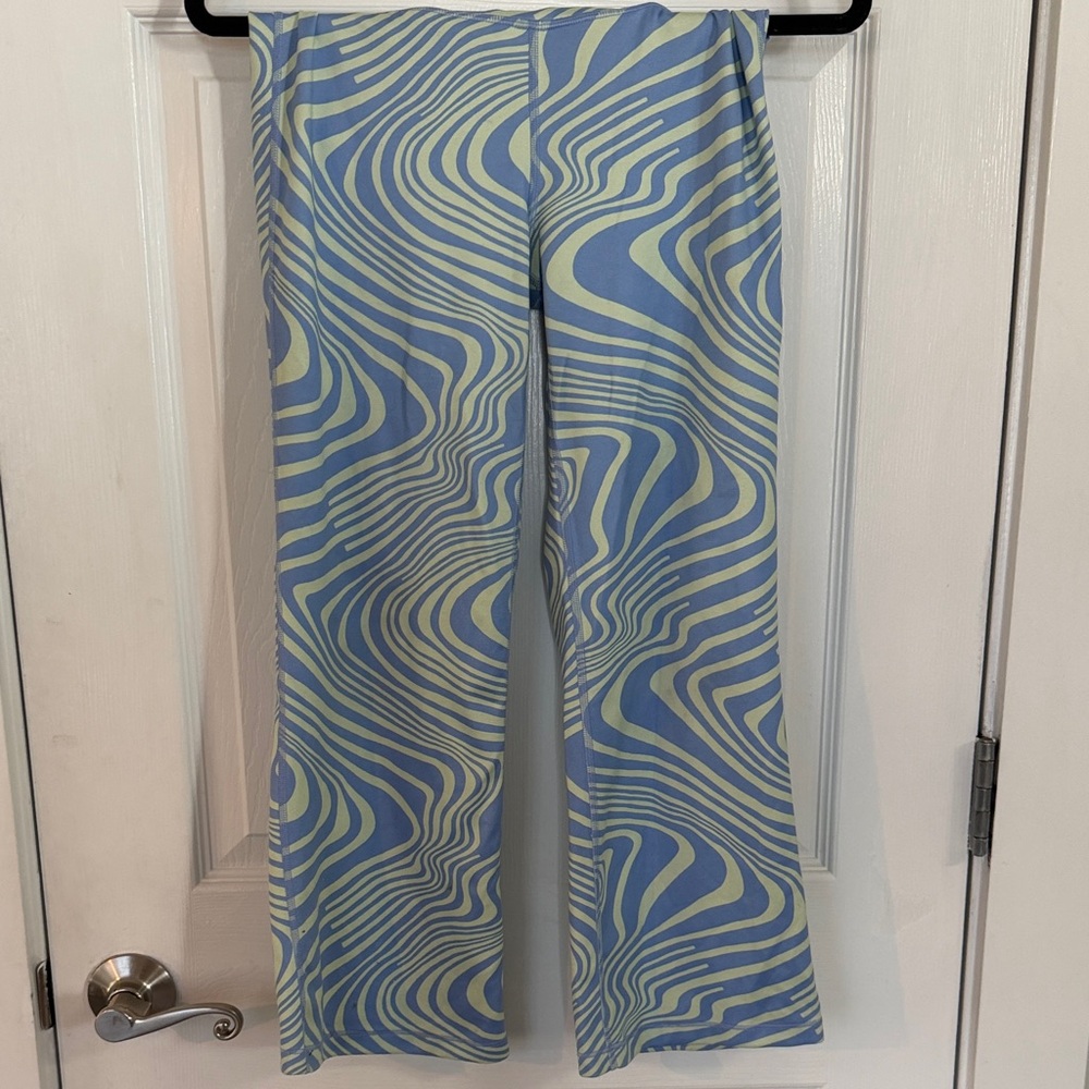 Athleta Girl Blue and Green Wave Pattern Pants
